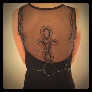 Vintage- Scott McClintock short black beaded cocktail dress